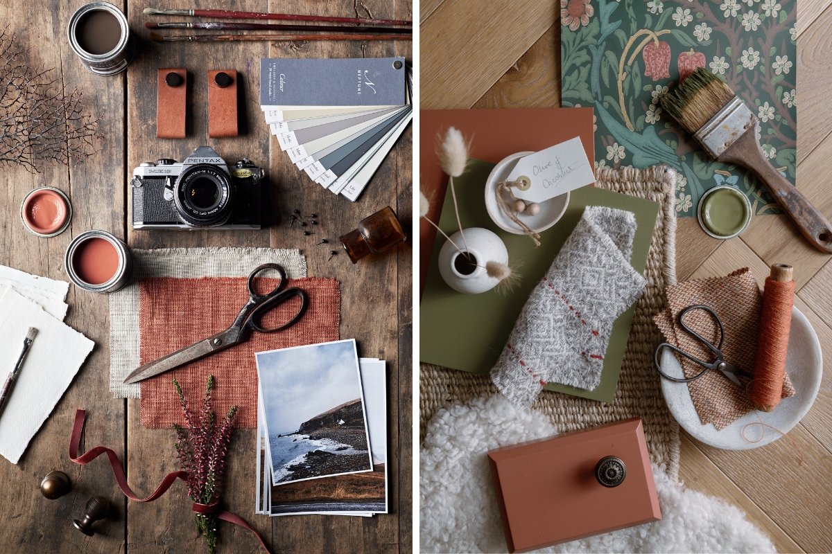Orange and russet mood boards